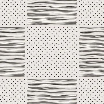Trendy minimalist seamless pattern with abstract creative hand drawn composition Illustrazione stock
