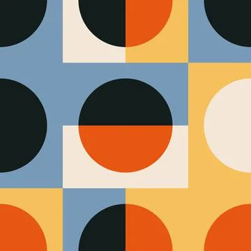 Trendy minimalist seamless pattern with abstract creative geometric composition Illustrazione stock