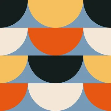 Trendy minimalist seamless pattern with abstract creative geometric composition Illustrazione stock
