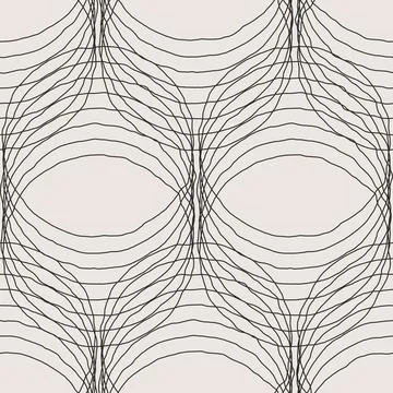 Trendy minimalist seamless pattern with abstract creative hand drawn composition Illustrazione stock