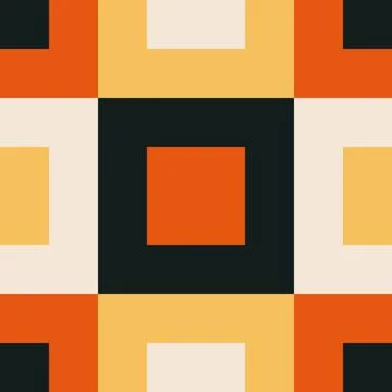 Trendy minimalist seamless pattern with abstract creative geometric composition Illustrazione stock