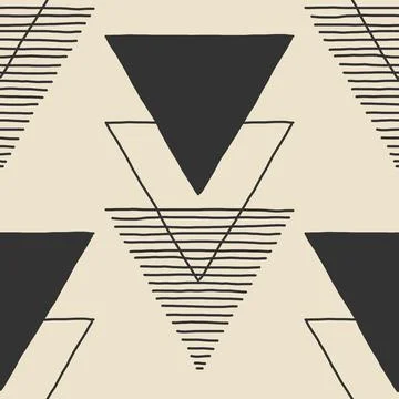 Trendy minimalist seamless pattern with abstract creative hand drawn composition Illustrazione stock