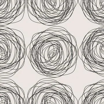 Trendy minimalist seamless pattern with abstract creative hand drawn composition Illustrazione stock
