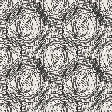 Trendy minimalist seamless pattern with abstract creative hand drawn composition Illustrazione stock