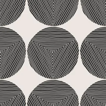 Trendy minimalist seamless pattern with abstract creative hand drawn composition Illustrazione stock