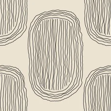 Trendy minimalist seamless pattern with abstract creative hand drawn composition 스톡 일러스트
