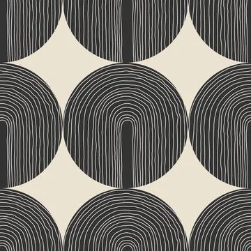Trendy minimalist seamless pattern with abstract creative hand drawn composition 스톡 일러스트