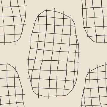 Trendy minimalist seamless pattern with abstract creative hand drawn composition 스톡 일러스트