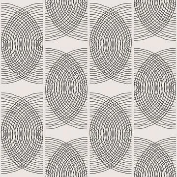 Trendy minimalist seamless pattern with abstract creative hand drawn composition Illustrazione stock