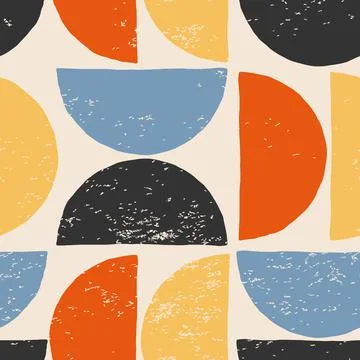 Trendy minimalist seamless pattern with abstract creative hand drawn composition Illustrazione stock
