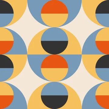 Trendy minimalist seamless pattern with abstract creative geometric composition Illustrazione stock