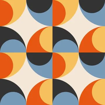 Trendy minimalist seamless pattern with abstract creative geometric composition Illustrazione stock