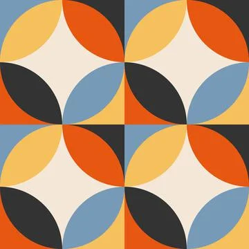 Trendy minimalist seamless pattern with abstract creative geometric composition Illustrazione stock