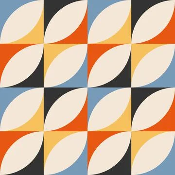 Trendy minimalist seamless pattern with abstract creative geometric composition Illustrazione stock