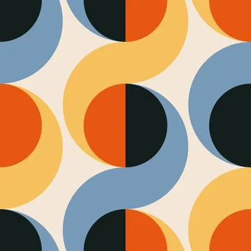 Trendy minimalist seamless pattern with abstract creative geometric composition Stock Illustration