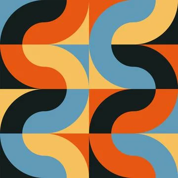 Trendy minimalist seamless pattern with abstract creative geometric composition Illustrazione stock