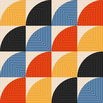 Trendy minimalist seamless pattern with abstract creative geometric composition Stock Illustration