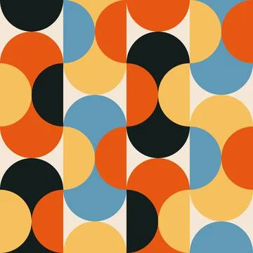 Trendy minimalist seamless pattern with abstract creative geometric composition Illustrazione stock