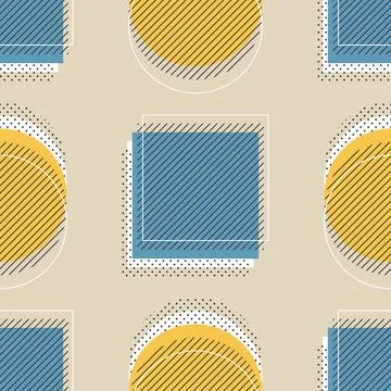 Trendy minimalist seamless pattern with abstract creative geometric composition Illustrazione stock