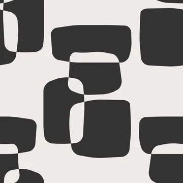 Trendy minimalist seamless pattern with abstract creative hand drawn composition Stock Illustration