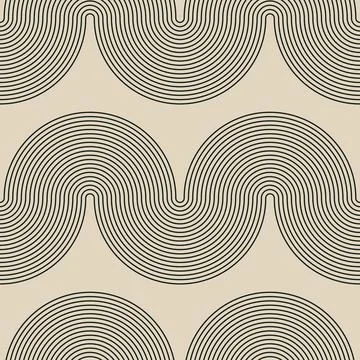 Trendy minimalist seamless pattern with abstract creative geometric composition Stock-Illustration