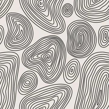 Trendy minimalist seamless pattern with abstract creative hand drawn composition Stock Illustration