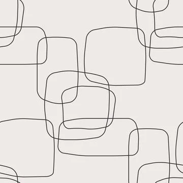 Trendy minimalist seamless pattern with abstract creative hand drawn composition Stock Illustration
