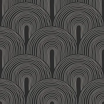 Trendy minimalist seamless pattern with abstract creative hand drawn composition 스톡 일러스트