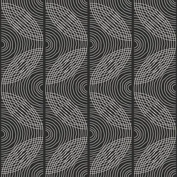 Trendy minimalist seamless pattern with abstract creative hand drawn composition Stock Illustration