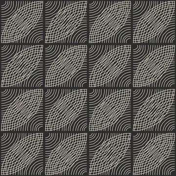 Trendy minimalist seamless pattern with abstract creative hand drawn composition Stock Illustration