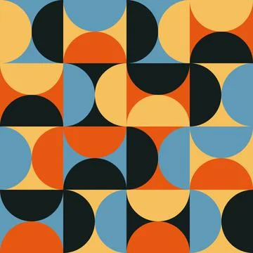 Trendy minimalist seamless pattern with abstract creative geometric composition Illustrazione stock