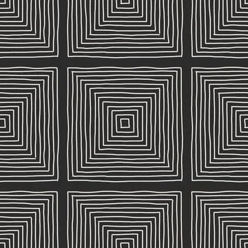 Trendy minimalist seamless pattern with abstract creative hand drawn composition Stock Illustration