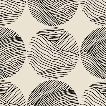 Trendy minimalist seamless pattern with abstract creative hand drawn composition 스톡 일러스트