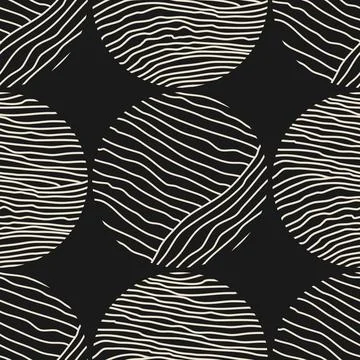 Trendy minimalist seamless pattern with abstract creative hand drawn composition Stock Illustration