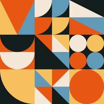 Trendy minimalist seamless pattern with abstract creative geometric composition Stock Illustration