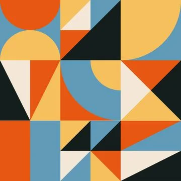 Trendy minimalist seamless pattern with abstract creative geometric composition Stock Illustration