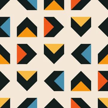 Trendy minimalist seamless pattern with abstract creative geometric composition Illustrazione stock