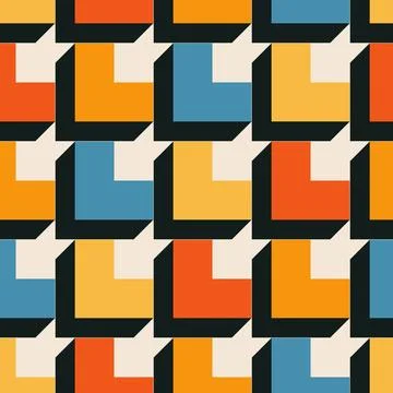 Trendy minimalist seamless pattern with abstract creative geometric composition Stock Illustration