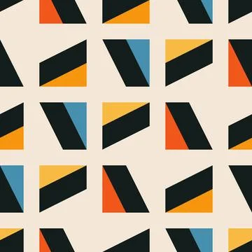 Trendy minimalist seamless pattern with abstract creative geometric composition Stock Illustration