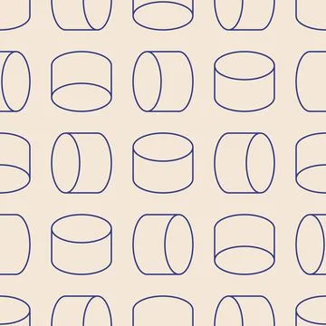 Trendy minimalist seamless pattern with abstract creative geometric composition Illustrazione stock