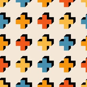 Trendy minimalist seamless pattern with abstract creative geometric composition Illustrazione stock