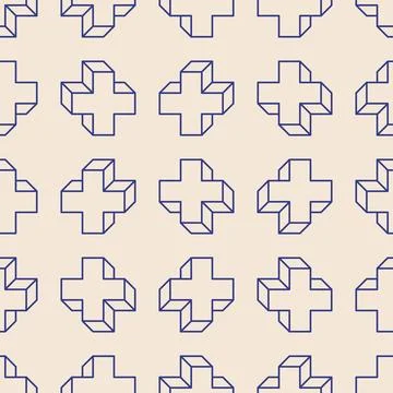 Trendy minimalist seamless pattern with abstract creative geometric composition Illustrazione stock