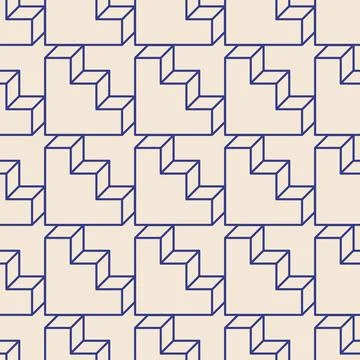 Trendy minimalist seamless pattern with abstract creative geometric composition Illustrazione stock