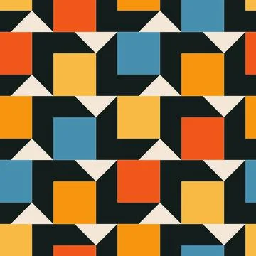 Trendy minimalist seamless pattern with abstract creative geometric composition Stock Illustration