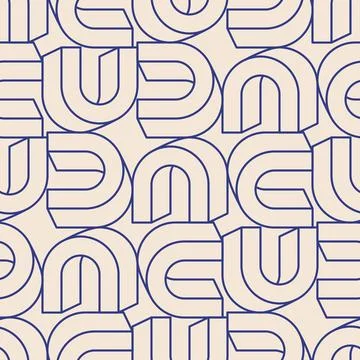 Trendy minimalist seamless pattern with abstract creative geometric composition Stock Illustration