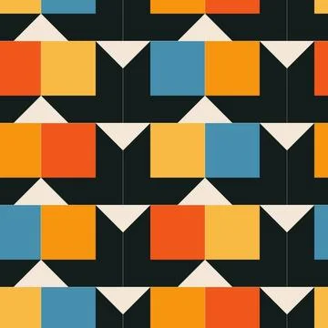 Trendy minimalist seamless pattern with abstract creative geometric composition Illustrazione stock