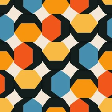 Trendy minimalist seamless pattern with abstract creative geometric composition Stock Illustration