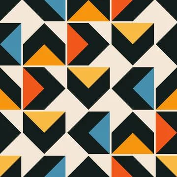 Trendy minimalist seamless pattern with abstract creative geometric composition Stock Illustration