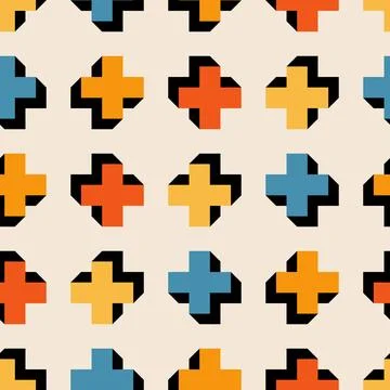 Trendy minimalist seamless pattern with abstract creative geometric composition Illustrazione stock