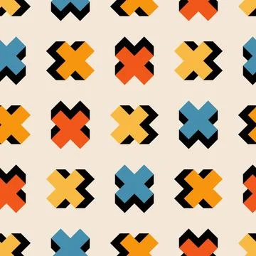 Trendy minimalist seamless pattern with abstract creative geometric composition Illustrazione stock